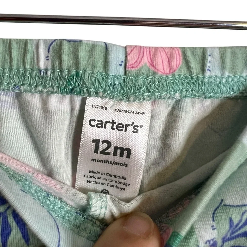 Carters Jade Elephant hibiscus Shorts size 12
